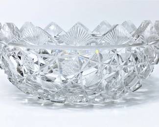 Antique American Brilliant Cut Glass Bowl 