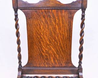 Antique English Oak Fireplace Screen with barely twist detail