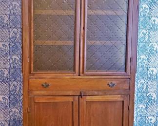 Antique pie safe which was redone in the 1970s 