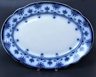 Victorian Flow Blue Ironstone Platter 