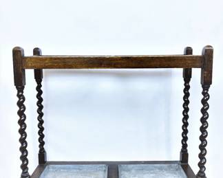 Antique English barley twist umbrella stand
