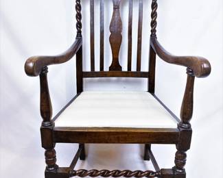 Antique English oak arm chair 