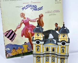 The Sound of Music Soundtrack LP Album and the Wedding Church by Department 56 Alpine Village line