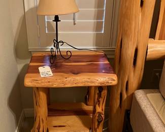 We have two of these side tables and lamps.
