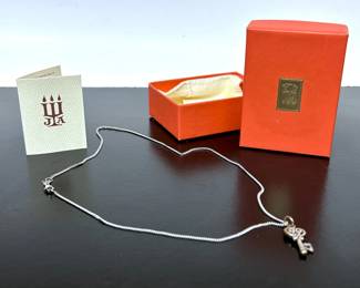 James Avery sterling Key pendant & chain 