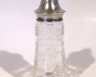 Antique English sugar shaker with sterling silver top from 1917