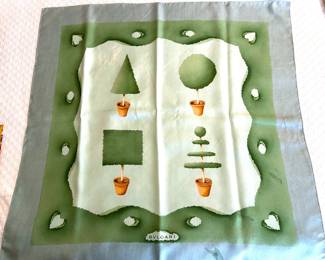 Vintage pure silk scarf by Bulgari designed by Italian designer, Davide Pizzigoni