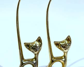 Vintage brass cats ring holders