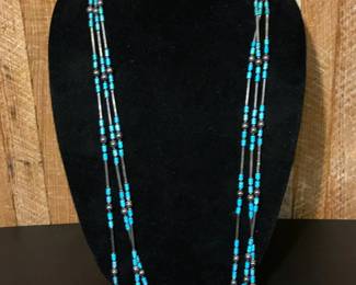 Southwestern multi strand beaded necklace 