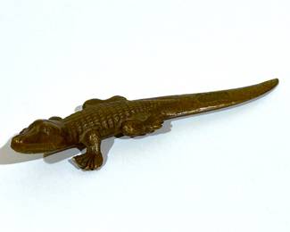 Antique brass alligator letter opener