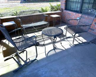 Metal mesh patio furniture set