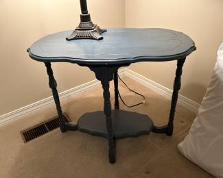 	#38	Vintage blue side table 30x19x24	 $60.00 				