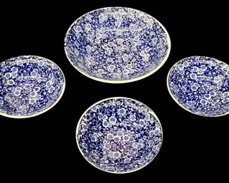 Japan Ironstone Blue Calico Bowls