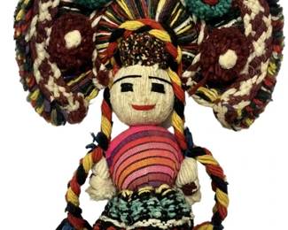 Vintage Mexican Pom Yarn Rag Doll
