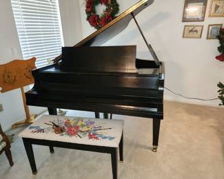 Gorgeous Handmade Embroidery Bench Cover on Piano Bench