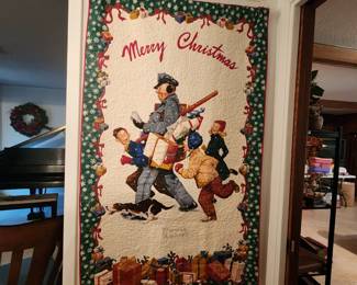 "Merry Christmas" Norman Rockwell Quilt