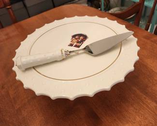 Hummel Cake Plate with Knife