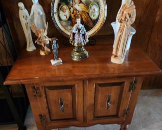 Maple Side Table - Religious Figurines