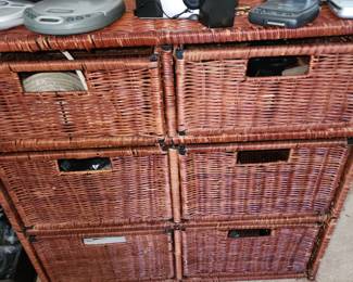 6 Drawer Wicker Cabinet
