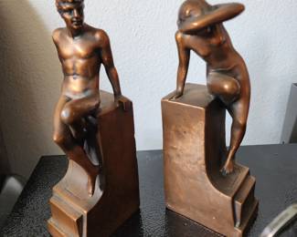 Art Deco Bronze Bookends