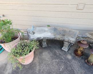 3rd Concrete Bench - Plants
