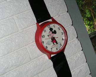 Giant vintage Mickey Mouse watch wall hanging.