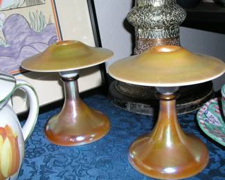Exquisite antique Steuben candle holders! Wow!