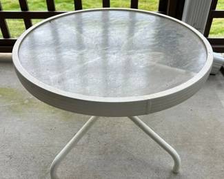 Nice Round Glass Top Outdoor Table