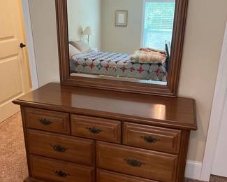 Vintage 7 Drawer Dresser with Mirror