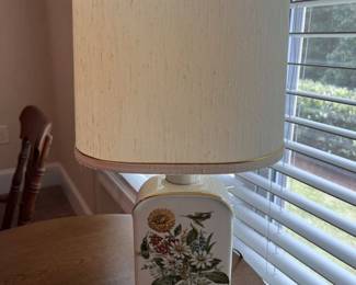 Vintage Gilded Porcelain Floral Table Lamp