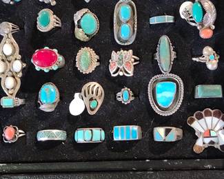 Assorted Turquoise rings 