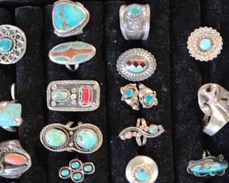 Assorted Turquoise rings 
