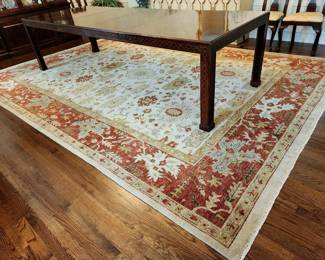 Lot 10 - Large Cream / Rust Oriental Rug (10' x 14')