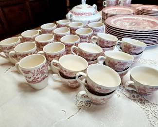 Lot 33 - Churchill Pink Willow Dishes