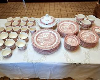 Lot 33 - Churchill Pink Willow Dishes