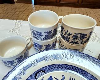 Lot 34 - Churchill Blue Willow Dishes