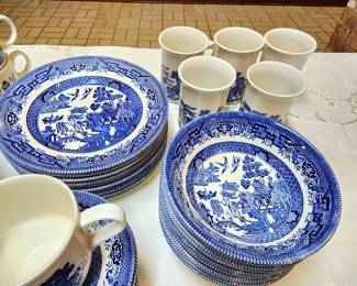 Lot 34 - Churchill Blue Willow Dishes