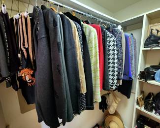 Lot 54 - Ladies' Closet Lot (12/Large - clothes, purses, and other accessories)