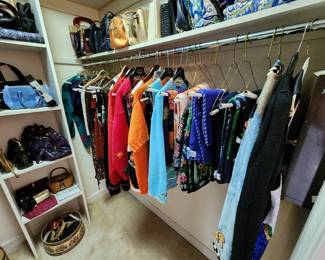 Lot 54 - Ladies' Closet Lot (12/Large - clothes, purses, and other accessories)