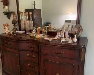 Dresser, Mirror, High Boy Chest, Pair Night Stands