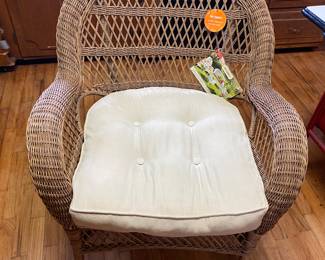 Brand new Pier One Imports wicker chair w cushion. Tags still on it 