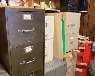 File cabinets full of “how to” books for all types of crafts. 