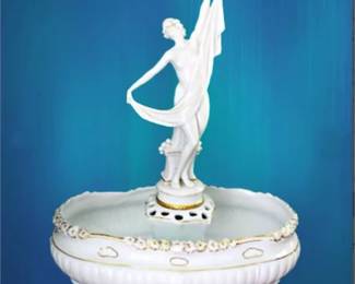 Lot 024  
Art Deco German Porcelain Centerpiece Flower Frog Planter