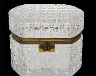 Lot 101  
Antique Hand Cut Glass Tea Box Hobnails Pattern