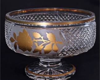 Lot 102  
MOSER Crystal Pedestal Centerpiece Bowl, Signed