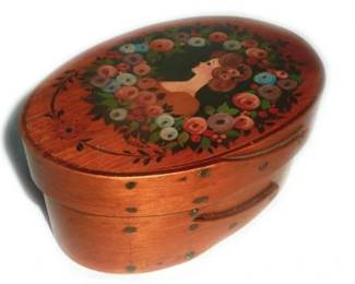 Lot 104  
Antique Shaker Brides Box 2 Fingers