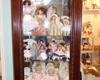 1 of 6 Display Cases full of dolls
