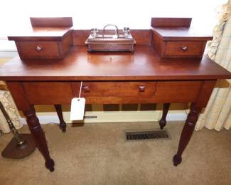 Antique desk, inkwell