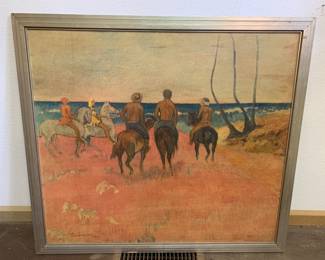 Antique Paul Gauguin 'Horseman on the Beach' Print