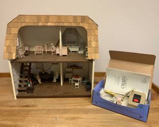 Vintage Dollhouse with Electric Kit - Antique & Vintage Furniture